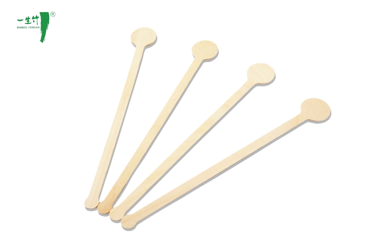 나무 커피 스터러 – 라운드 헤드