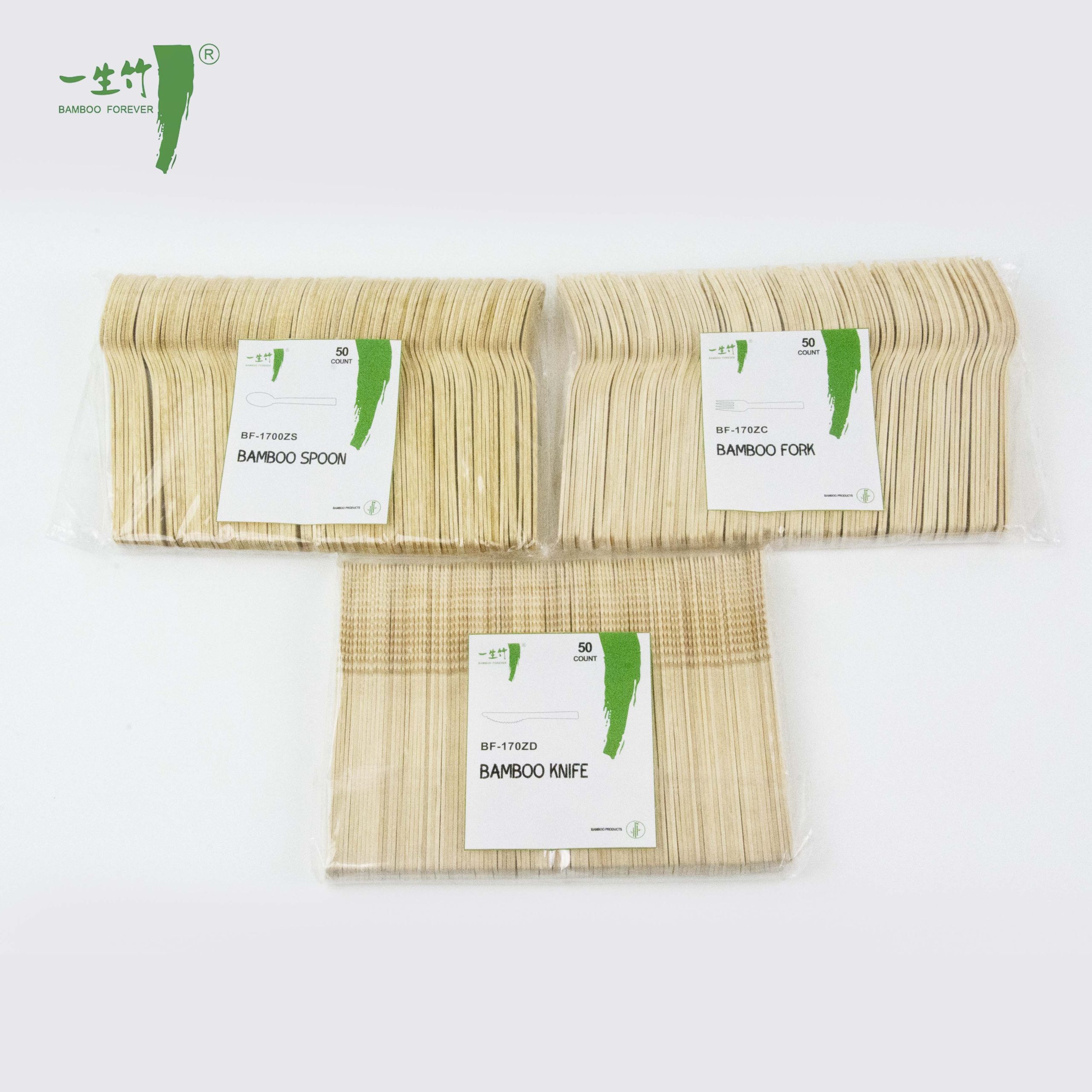 공장 직판 일회용 대나무 수저 플라스틱 포장 완제품