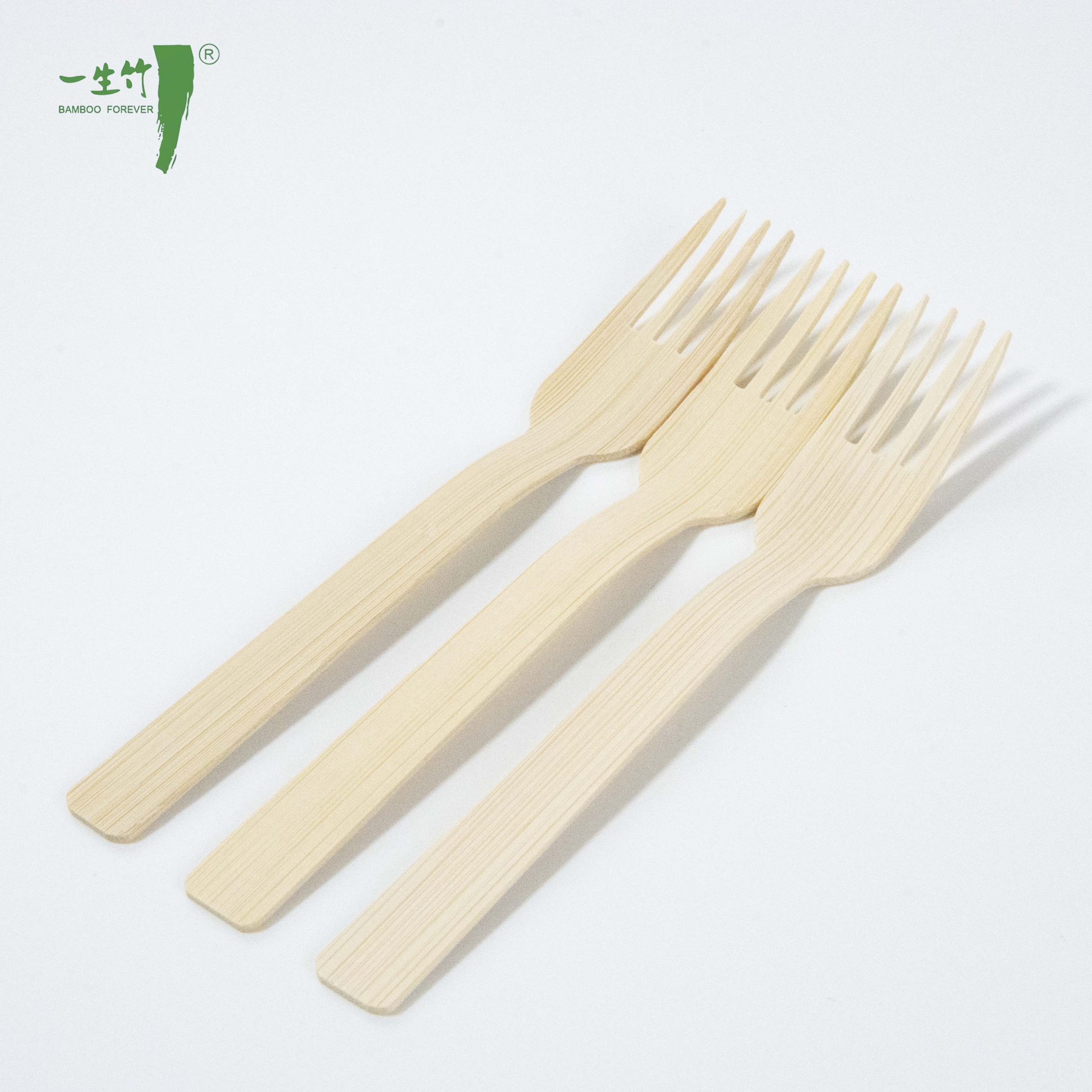 대나무 일회용 과일 포크 식기 세트