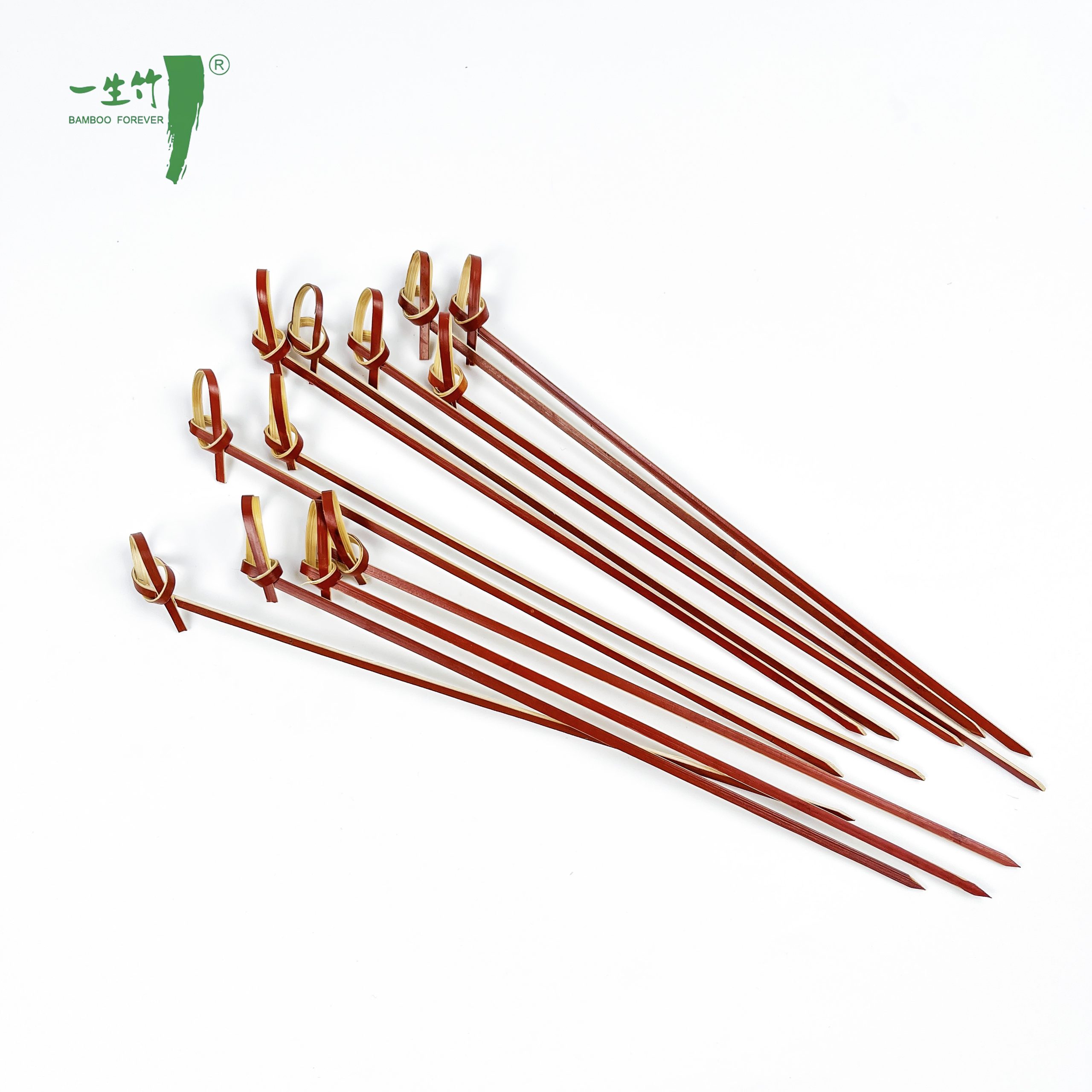 고품질 파티용 빨간색 대나무 매듬 꼬치