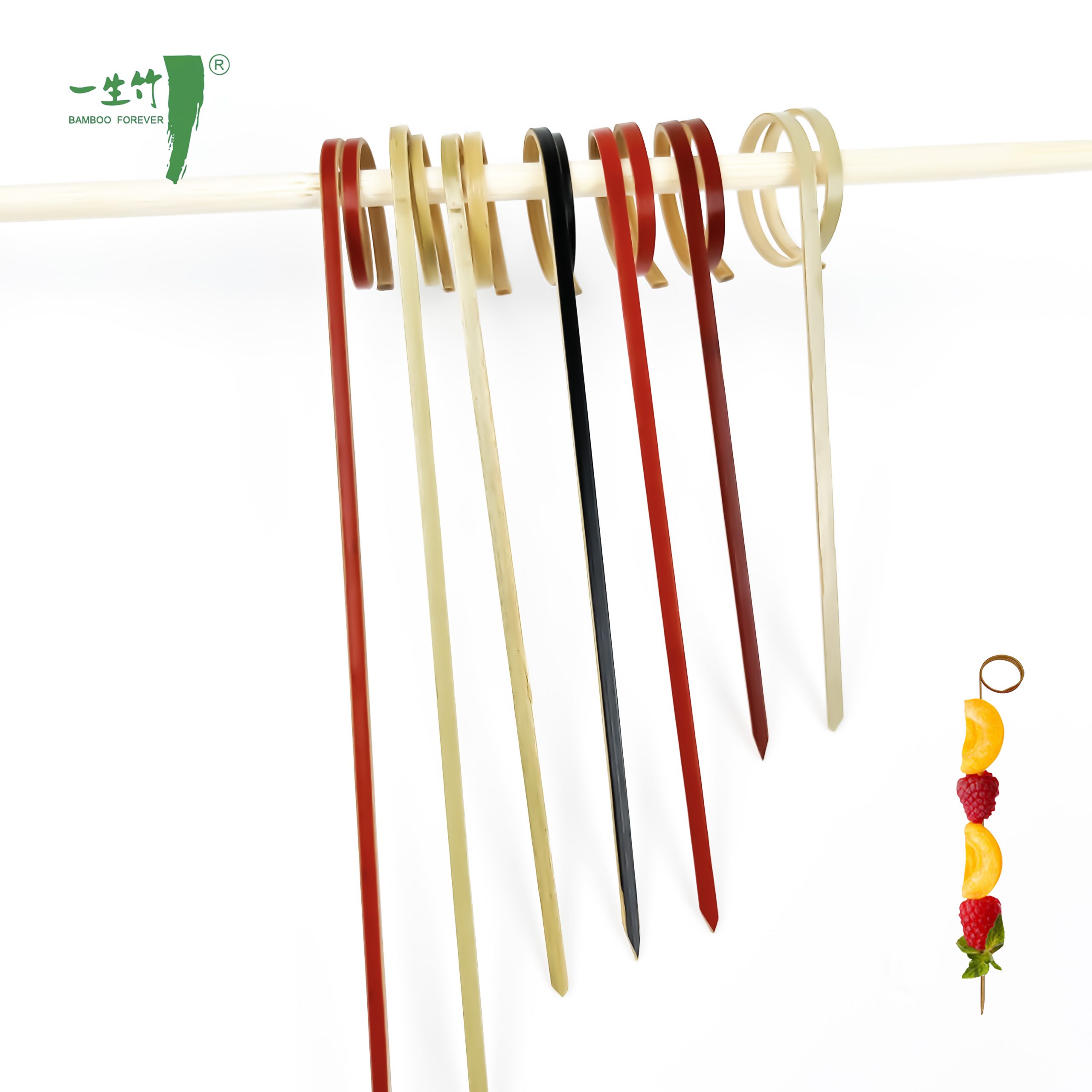 맞춤형 일회용 매듭 대나무 꼬치 도매
