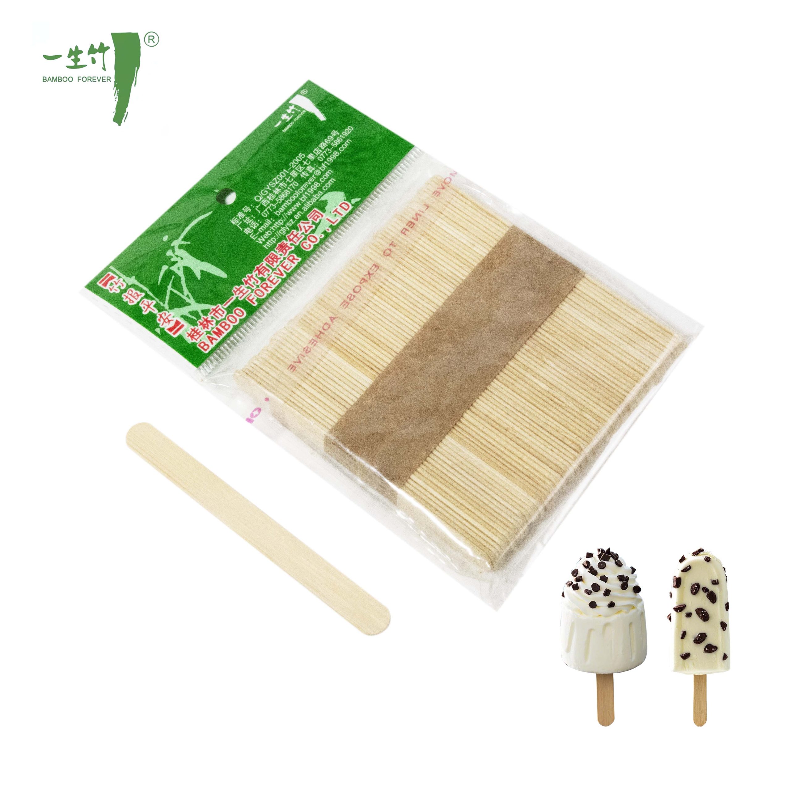 OEM 커스텀 프린팅 로고 아이스크림 스틱 일회용 대나무 아이스크림 스틱